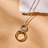 Open Modern Pavé Circle Necklace