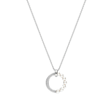 Pearl Zirconia Circle Necklace