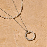 Pearl Zirconia Circle Necklace