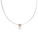 Round Silver Pearl Necklace