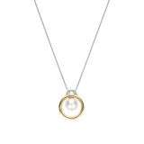 Floating Pearl Circle Necklace