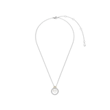 Floating Pearl Zirconia Circle Necklace