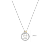Floating Pearl Zirconia Circle Necklace