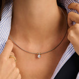 Round Silver Zirconia Necklace