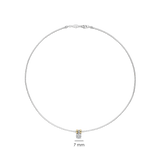 Round Silver Zirconia Necklace