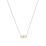 Open Chain Necklace with Round Zirconia