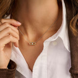 Open Chain Necklace with Round Zirconia