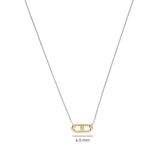 Open Chain Necklace with Round Zirconia