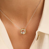 Zirconia Double Circle Necklace