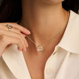 Zirconia Double Circle Necklace