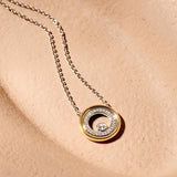 Zirconia Double Circle Necklace
