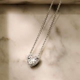 Zirconia Heart Necklace Silver