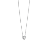 Zirconia Heart Necklace Silver