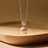 Round Zirconia Pearl Necklace