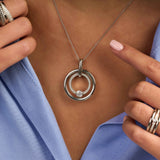 Zirconia Circle Necklace with pendant