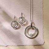Zirconia Circle Necklace with pendant