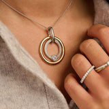 Zirconia Circle Necklace with pendant