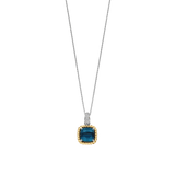 Blue Zirconia Cushion Necklace with pendant