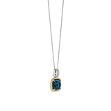 Blue Zirconia Cushion Necklace with pendant