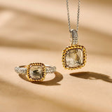 Grey Zirconia Cushion Necklace with pendant