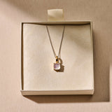 Necklace with Square Pearl pendant 11mm