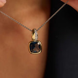 Blue Cushion Necklace with pendant