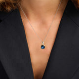 Blue Cushion Necklace with pendant