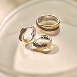 Black Zirconia Crossover Hoops