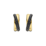 Black Zirconia Crossover Hoops