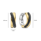 Black Zirconia Crossover Hoops