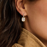 Zirconia Cushion Earrings with pearl