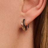 Black Zirconia Layered Hoops