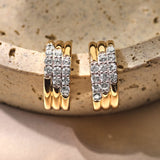 Stardust Zirconia Layered Earrings