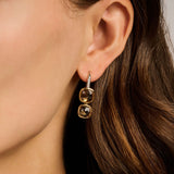 Double Cushion Earrings Yellow