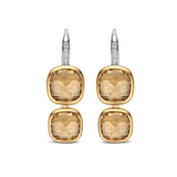 Double Cushion Earrings Yellow