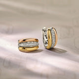 Tricolor Triple Circle Zirconia Hoops