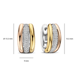 Tricolor Triple Circle Zirconia Hoops