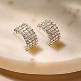 Stardust Zirconia Half Hoop Earrings