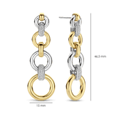 Long Open Modern Pavé Circle Earrings