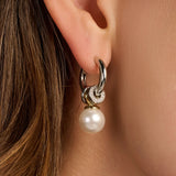 Pearl Charm Hoops