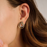Contrast Crossover Circle Earrings