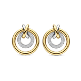 Contrast Crossover Circle Earrings