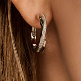 Zirconia Crossover Hoops Silver