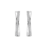 Zirconia Crossover Hoops Silver