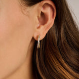 Zirconia Crossover Hoops Gold Vermeil