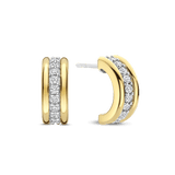 Triple Band Zirconia Hoops Gold Vermeil