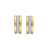Triple Band Zirconia Hoops Gold Vermeil