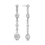 Oval Zirconia Earrings Silver