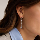 Oval Zirconia Earrings Silver