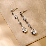 Oval Zirconia Earrings Silver